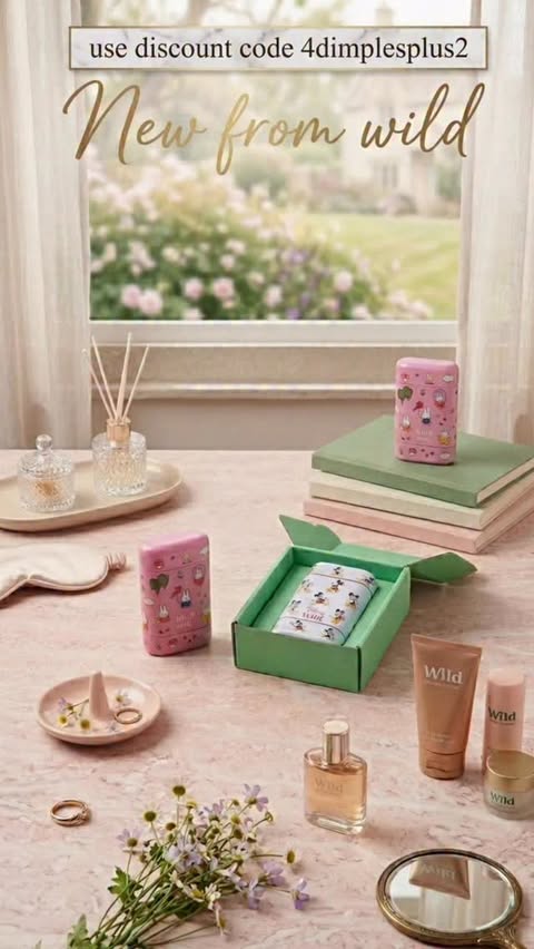 Instagram post by @4dimplesplus2 for Wild. Caption reads: [...] pixie dust into a skincare cupboard ✨....