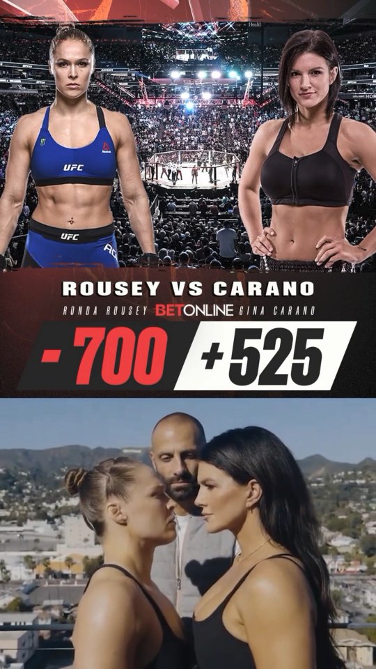 Instagram post by @sandhu for BetOnline.ag. Caption reads: Ronda Rousey opens up as a 𝗠𝗔𝗦𝗦𝗜𝗩𝗘....