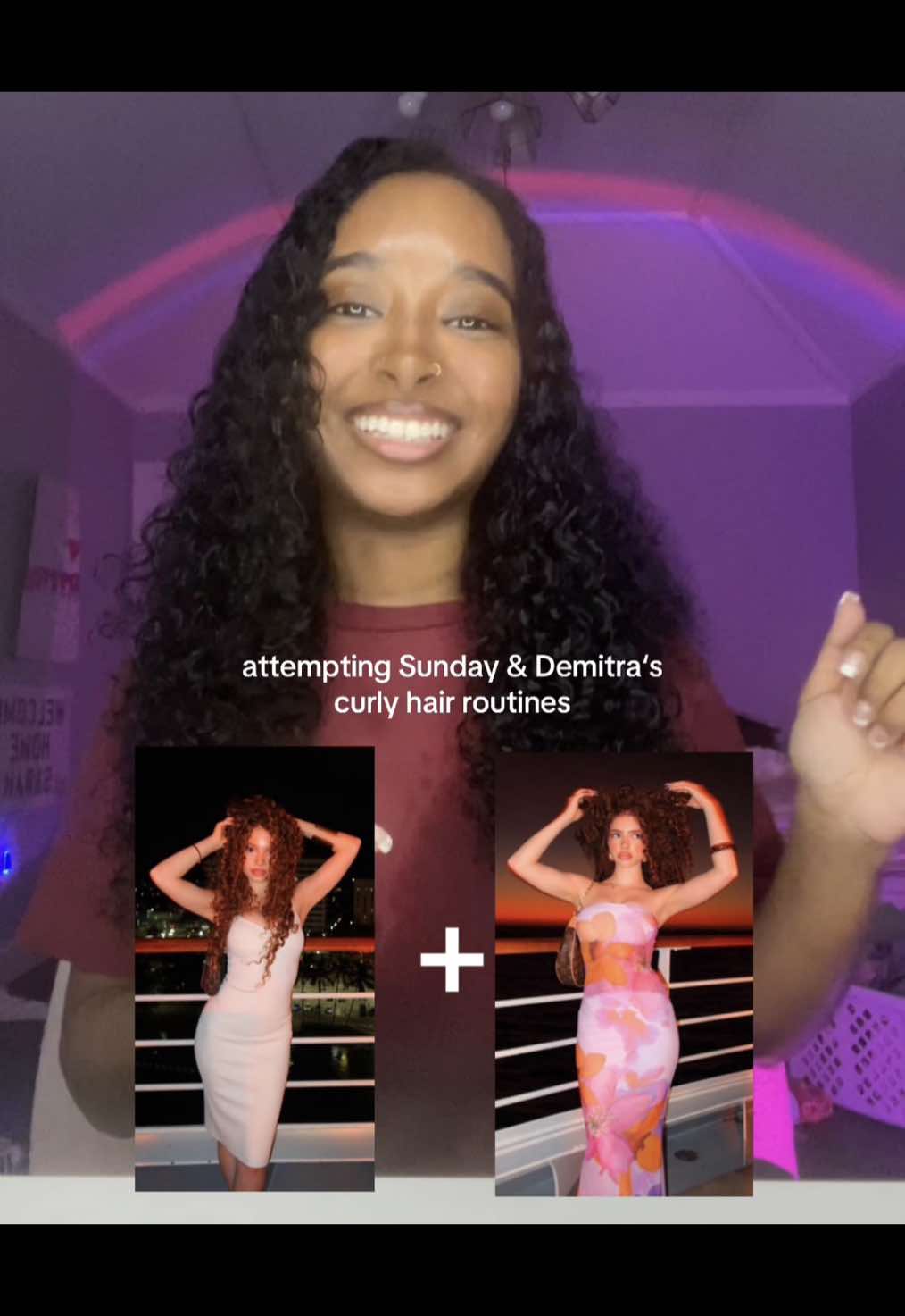 TikTok post by @grwmmelaniie for Denman Brush. Caption reads: What other routine should I try? #kalogerassisters....