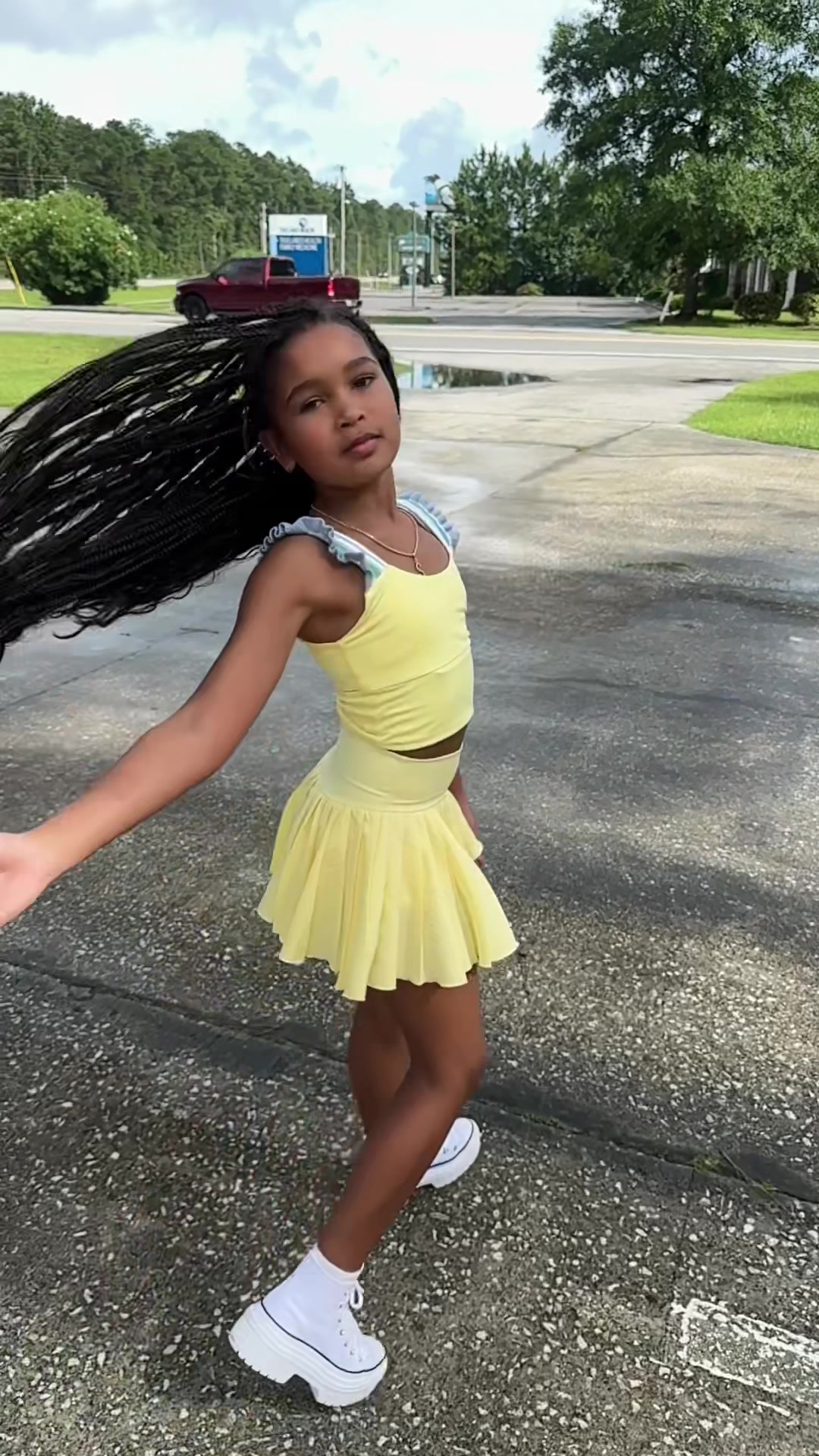 TikTok post by @scarlettandtiania for Altar'd State. Caption reads: Flip that hair girl! The world is your runway!....