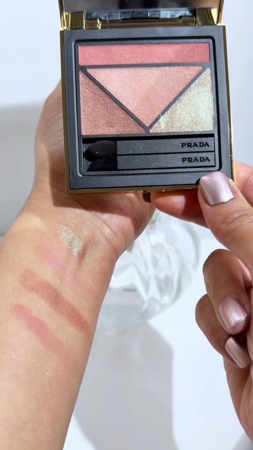 Instagram post by @marriumsshah for Prada Beauty. Caption reads: Just a soft daytime look using a couple of nude....