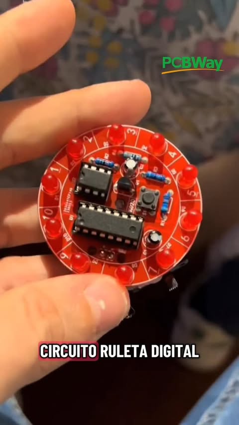 Instagram post by @prototiposindustries for PCBWay. Caption reads: Ruleta Digital @pcbway 

.
.
.
.
#pcbway....