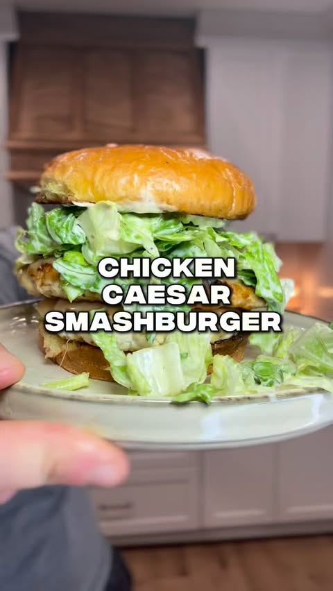 Instagram post by @jakewidmann for Good Ranchers. Caption reads: CHICKEN CAESAR SMASHBURGERS RECIPE ⬇️

These will....