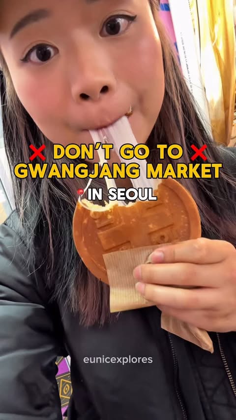 Instagram post by @eunicexplores for Skyscanner. Caption reads: [...] market when go to Seoul so hit up....