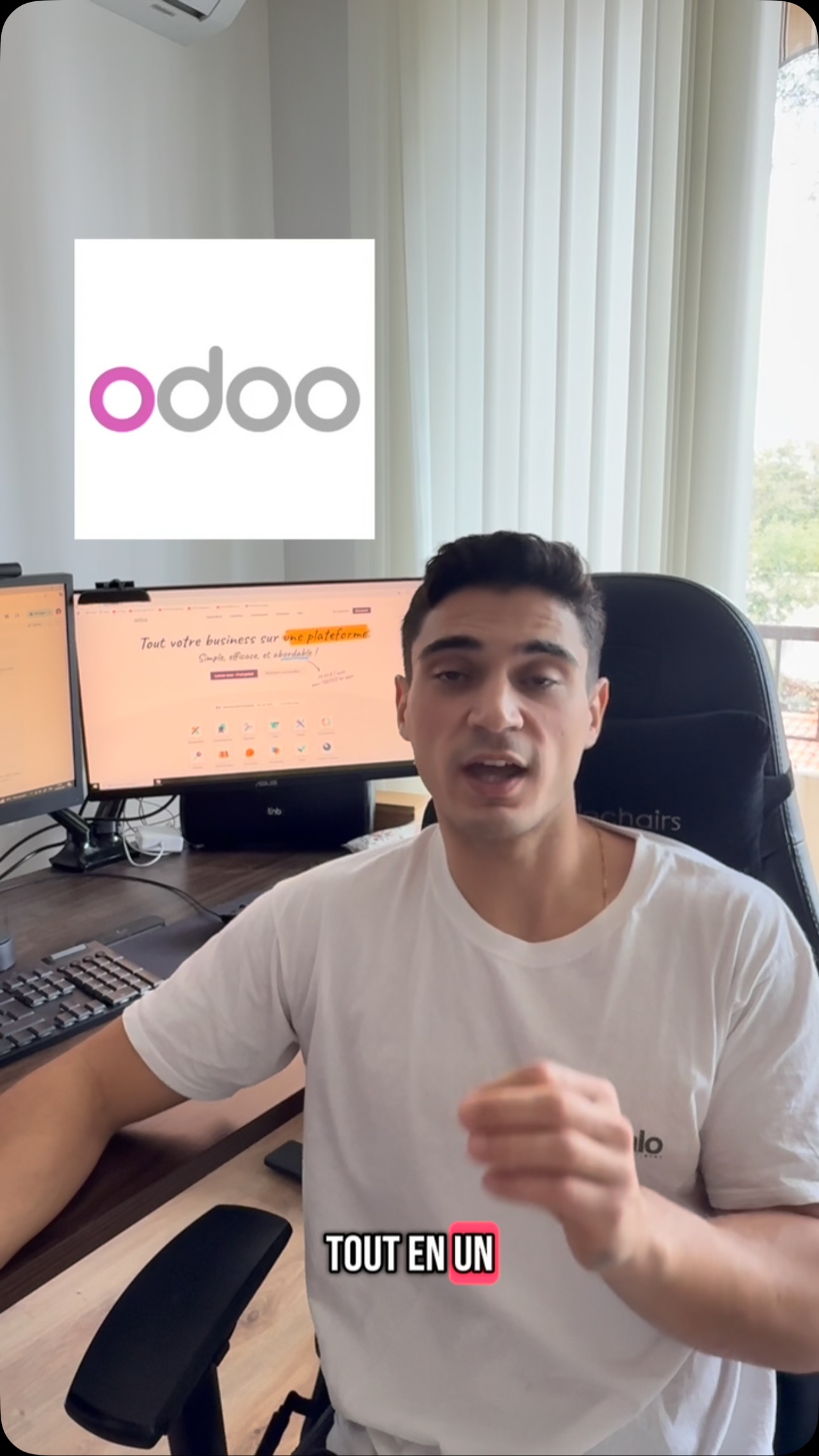 Instagram post by @unicogary_ for Odoo. Caption reads: Comment le G réalise ses factures ? Voici le....