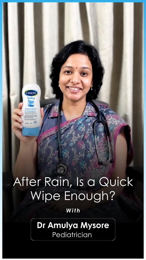 Instagram post by @parenting_with_dr_amulya for Cetaphil Baby. Caption reads: [...] a tear-free, pH 5.5 formula. 👶✨ Cetaphil....