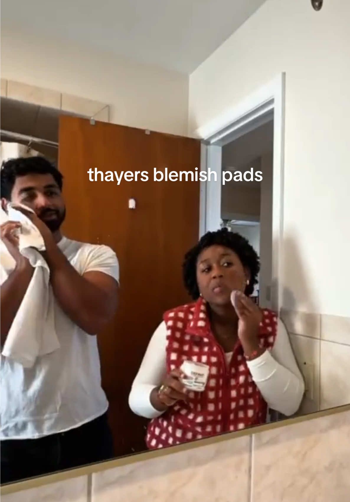 TikTok post by @mattandkharli for Thayers. Caption reads: #ThayersPartner 💛 Spend the morning with us as....