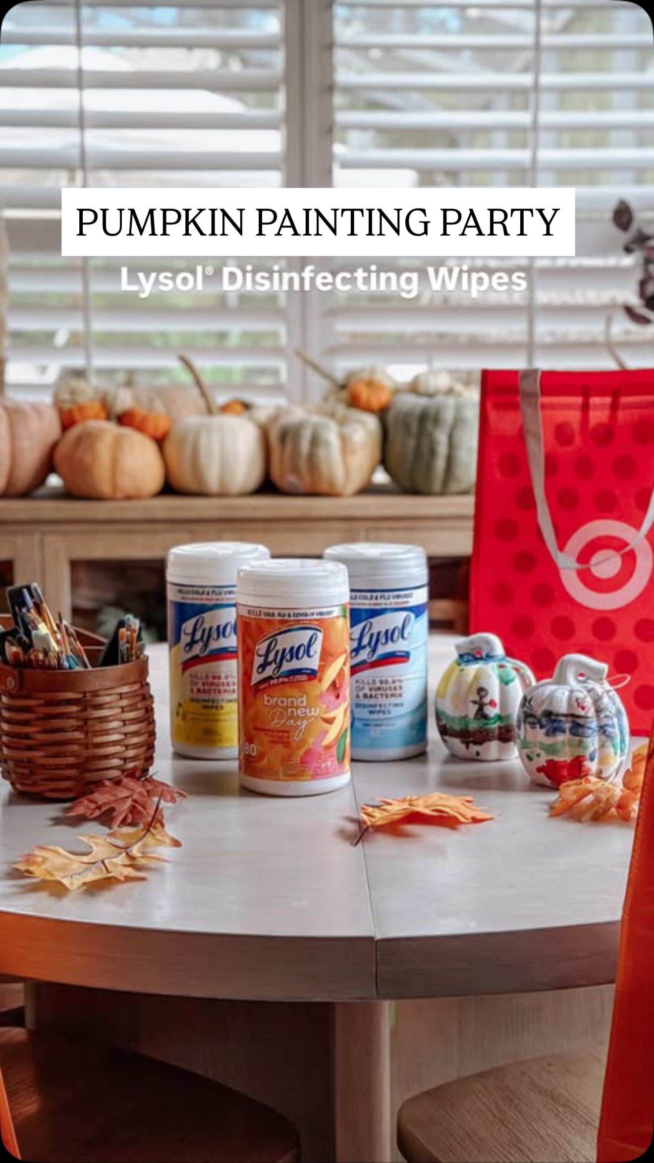 Instagram post by @stephleighworthy for SheSpeaks. Caption reads: #ad Pumpkin painting party = a whole lotta fun…and....