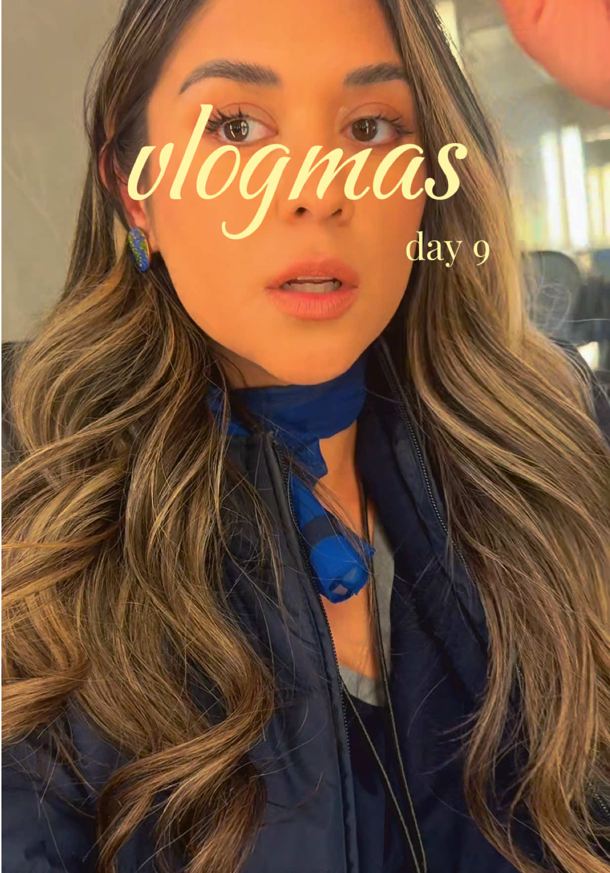 TikTok post by @vanessaarav for Drizzilicious. Caption reads: the life of a flight attendant 🩵 #vlogmas....