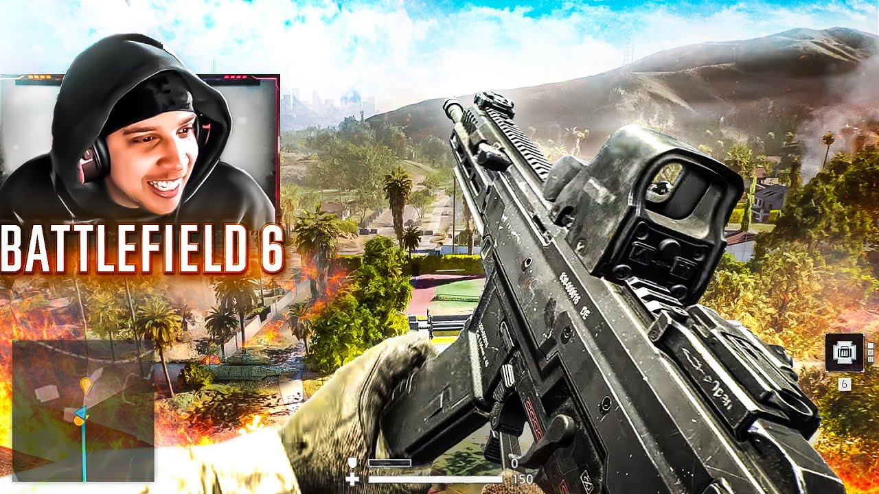 YouTube post by @Swagg for HyperX. Caption reads: MY FIRST GAMES of BATTLEFIELD 6! (EARLY GAMEPLAY).