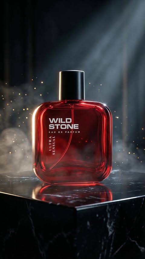 Instagram post by @designpeedia for WILD STONE. Caption reads: 👨 The First Men’s Perfume You Cannot Skip....