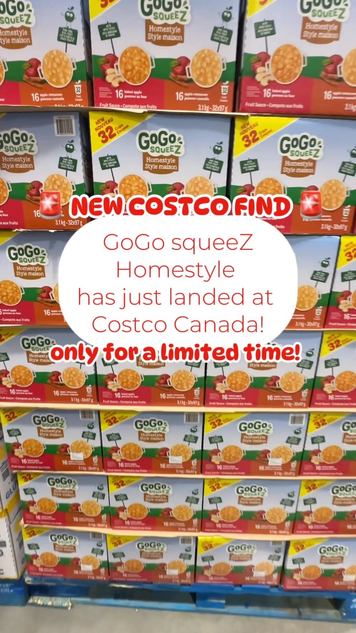 Instagram post by @costcofindscanada for GoGo squeeZ. Caption reads: [...] most delicious snack upgrade! 🍎✨ ‌....