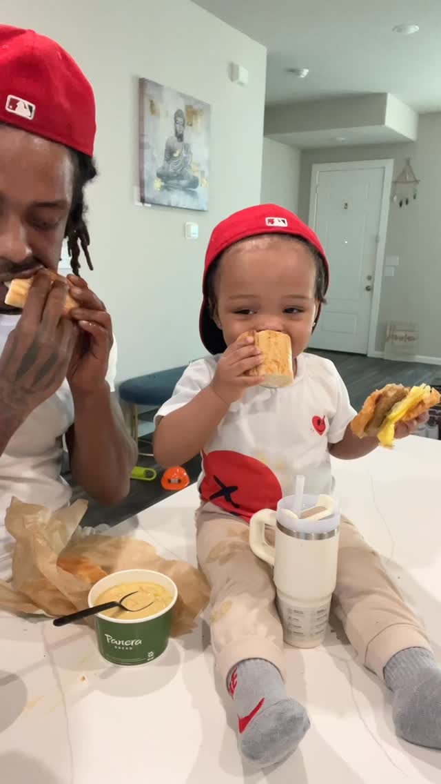 Instagram post by @greeskoandooda for Panera Bread. Caption reads: Dooda is Under the Weather so we got Broccoli....