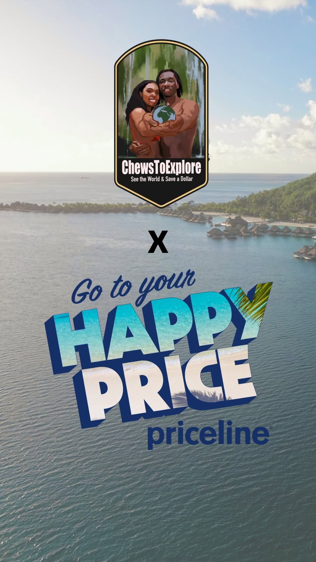 Instagram post by @chewstoexplore for Priceline. Caption reads: What’s an easy way to enhance your travel?....