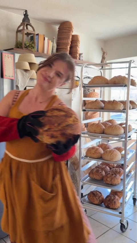 Instagram post by @sarahdoessourdough for Intuit QuickBooks. Caption reads: #ad Do microbakeries actually know what they’re....