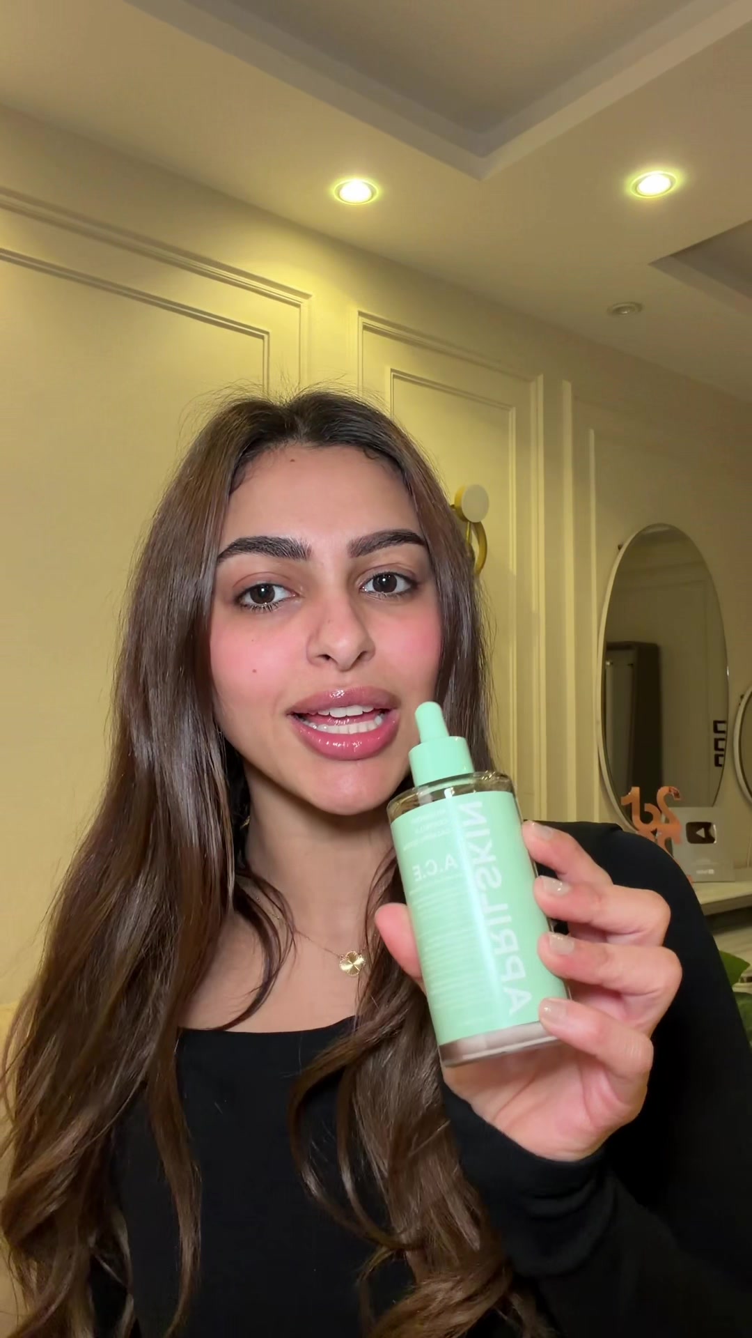 TikTok post by @taghreed.e for APRILSKIN. Caption reads: My current favorite serum 💖 @APRILSKIN USA....