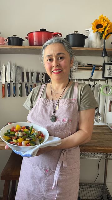 Instagram post by @gabymelian for New West KnifeWorks. Caption reads: I made this fantastic and easy Ratatouille recipe....