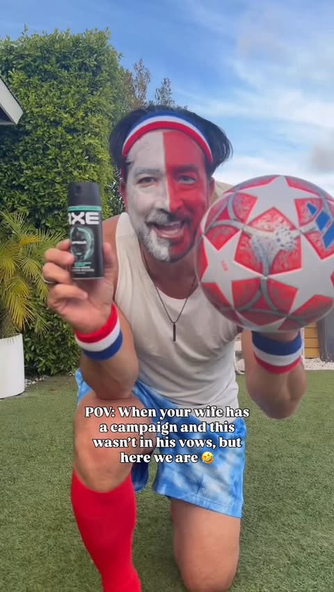 Instagram post by @citygirlgonemom for AXE. Caption reads: [...] or for the chance at World Cup tickets 😂....