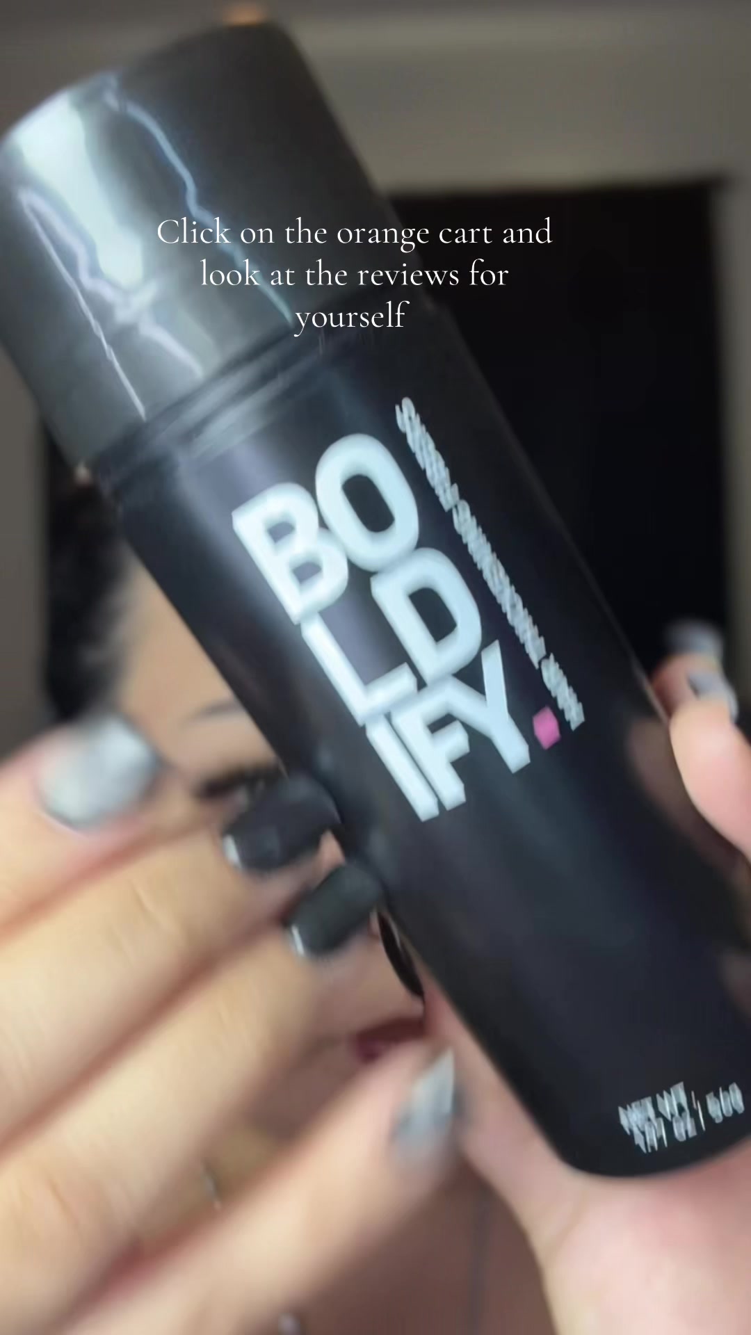 TikTok post by @iitselyyyfoo for BOLDIFY. Caption reads: [...] one hair fiber at a time 😍 @@boldify.