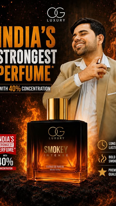 Instagram post by @akashbhatia_46 for OG Beauty. Caption reads: Some fragrances enter the room. This one stays in....