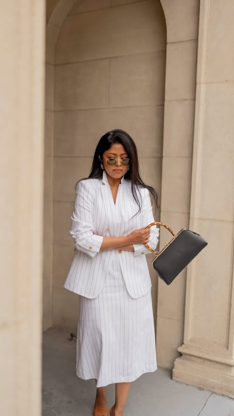 Instagram post by @walkinwonderland for Ann Taylor. Caption reads: RSVP season, styled by @anntaylor // Comment SHOP....