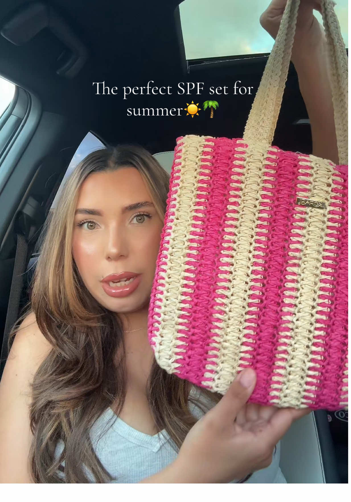 TikTok post by @crystalllara for Kopari Beauty. Caption reads: [...] gone like the knit bag😩 @Kopari Beauty....