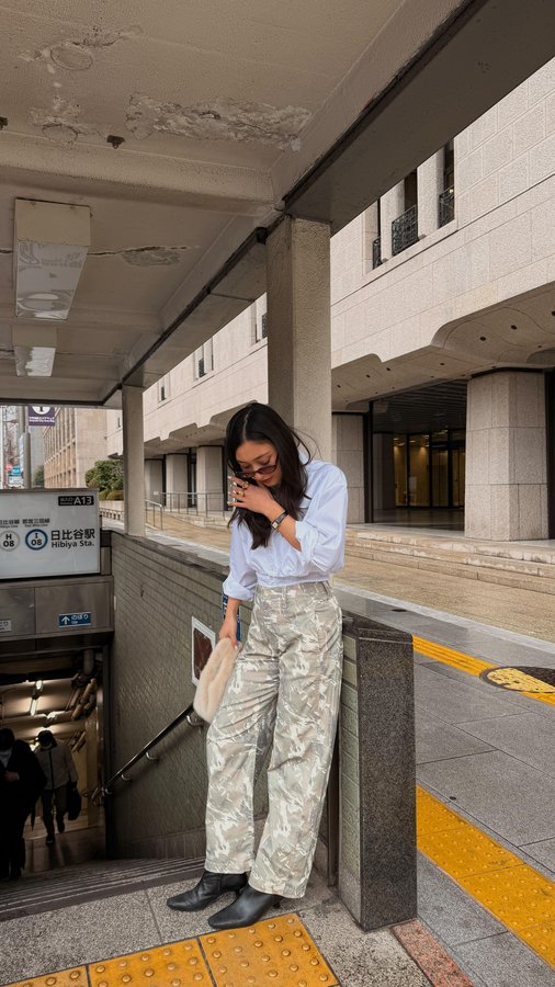 Instagram post by @myarosemiller_ for AG Jeans. Caption reads: [...] having to be tailored or hemmed. @agjeans’s....