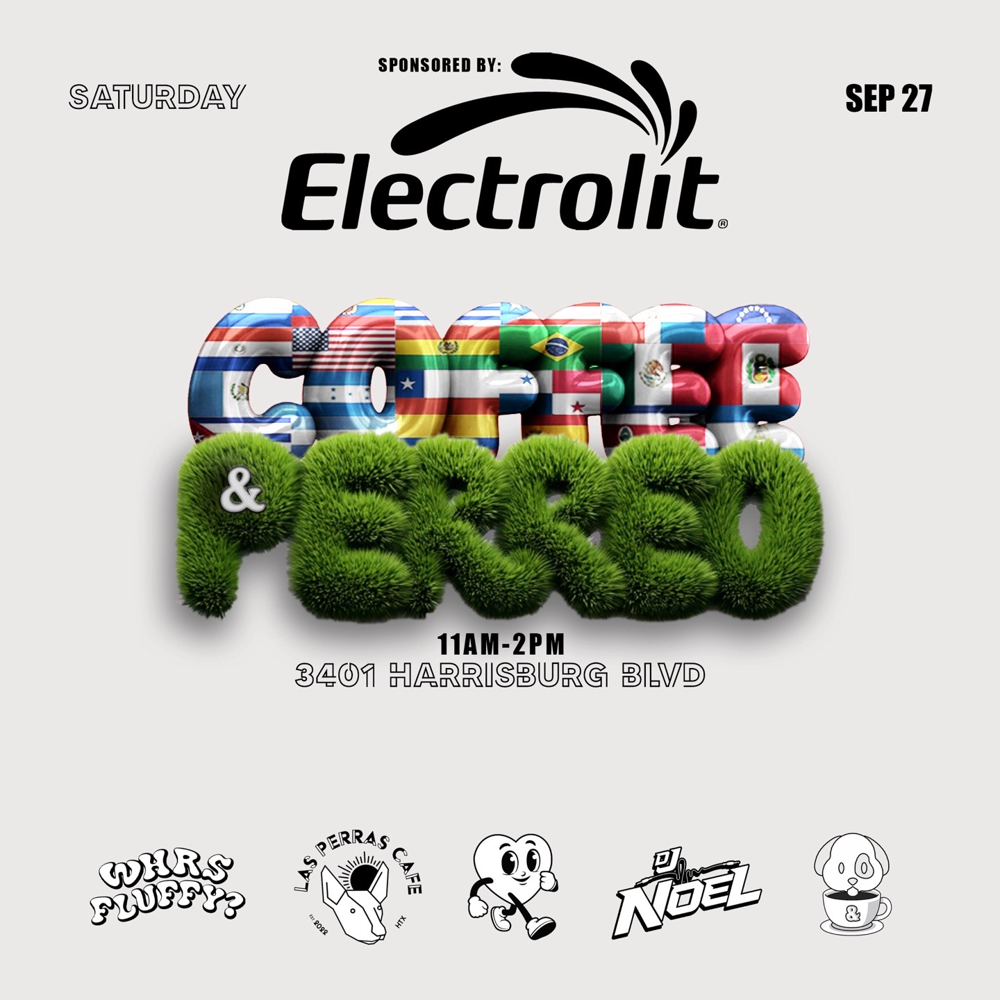 TikTok post by @coffeeperreohtx for Electrolit. Caption reads: [...] your roots. ❤️💛💚 💥 Powered by @Electrolit....