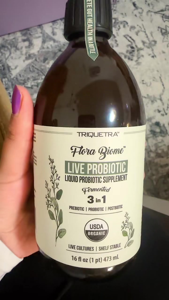 TikTok post by @saruchapagain for Triquetra Health. Caption reads: Live probiotic @Triquetra #probiotic .