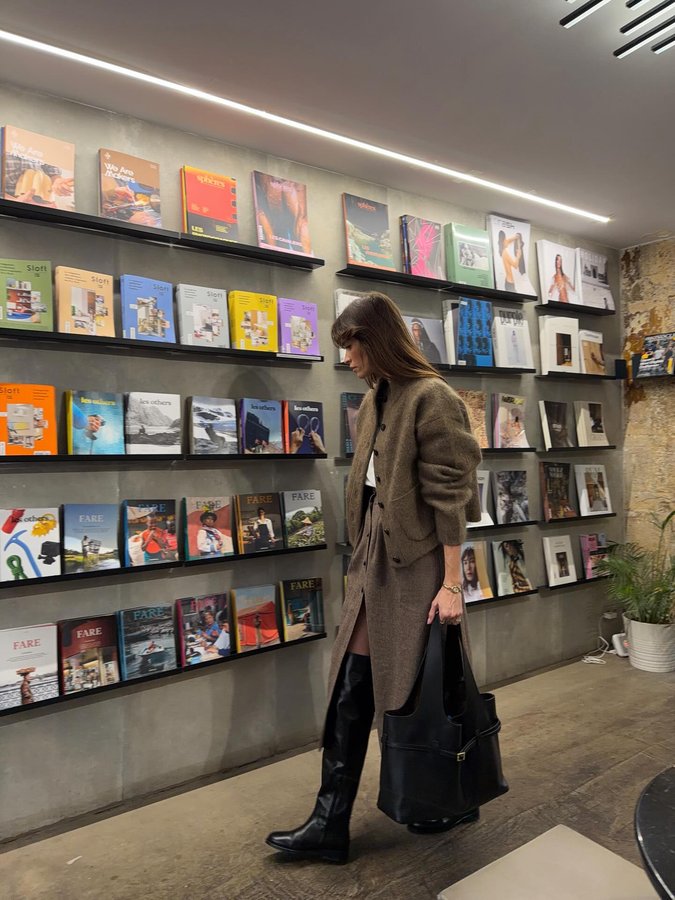 Instagram post by @alisontoby for Sezane. Caption reads: what’s a good day to wear these stunning boots....