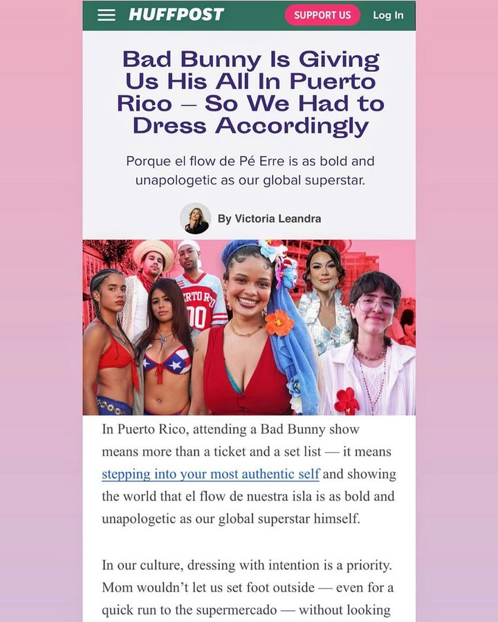 Instagram post by @teampuertoricoo for HuffPost. Caption reads: My latest for @huffpost: “This residency is not....