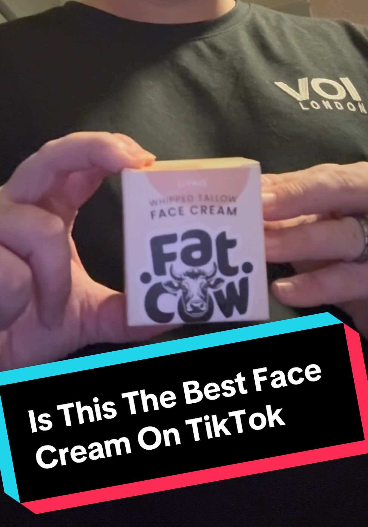 TikTok post by @carlos1828497 for Fat Cow Skin. Caption reads: [...] Trust With No Harsh Chemicals In It @Fat Cow....