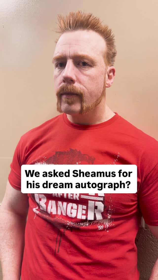 Instagram post by @wwesheamus for Fanatics. Caption reads: Banger after banger just like his shirt says 💪.
