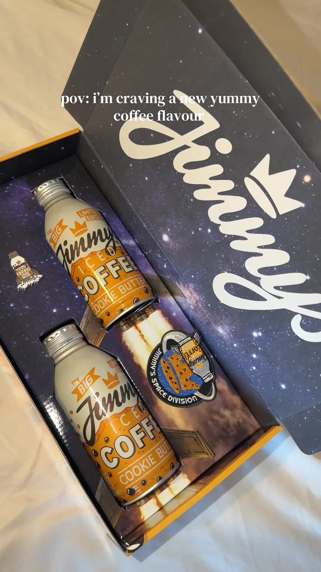 TikTok post by @nancyleexx for Jimmy's Iced Coffee. Caption reads: [...] flavour is so yummy!!! #coffee....