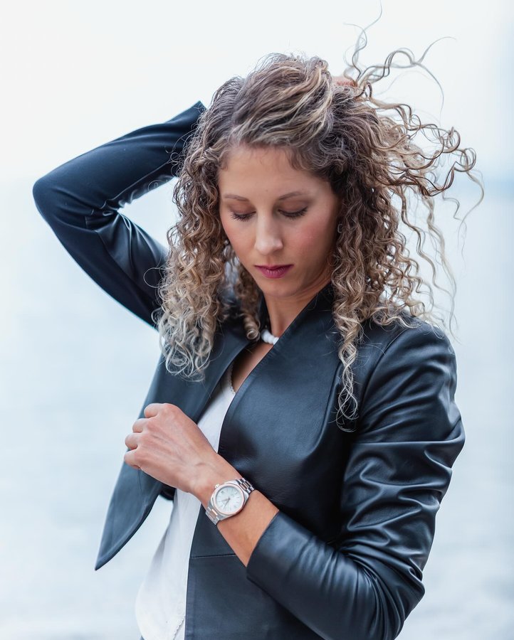 Instagram post by @jolandaneff for TISSOT. Caption reads: Summer break spent at home feels gooood 🧘🏼‍♀️....