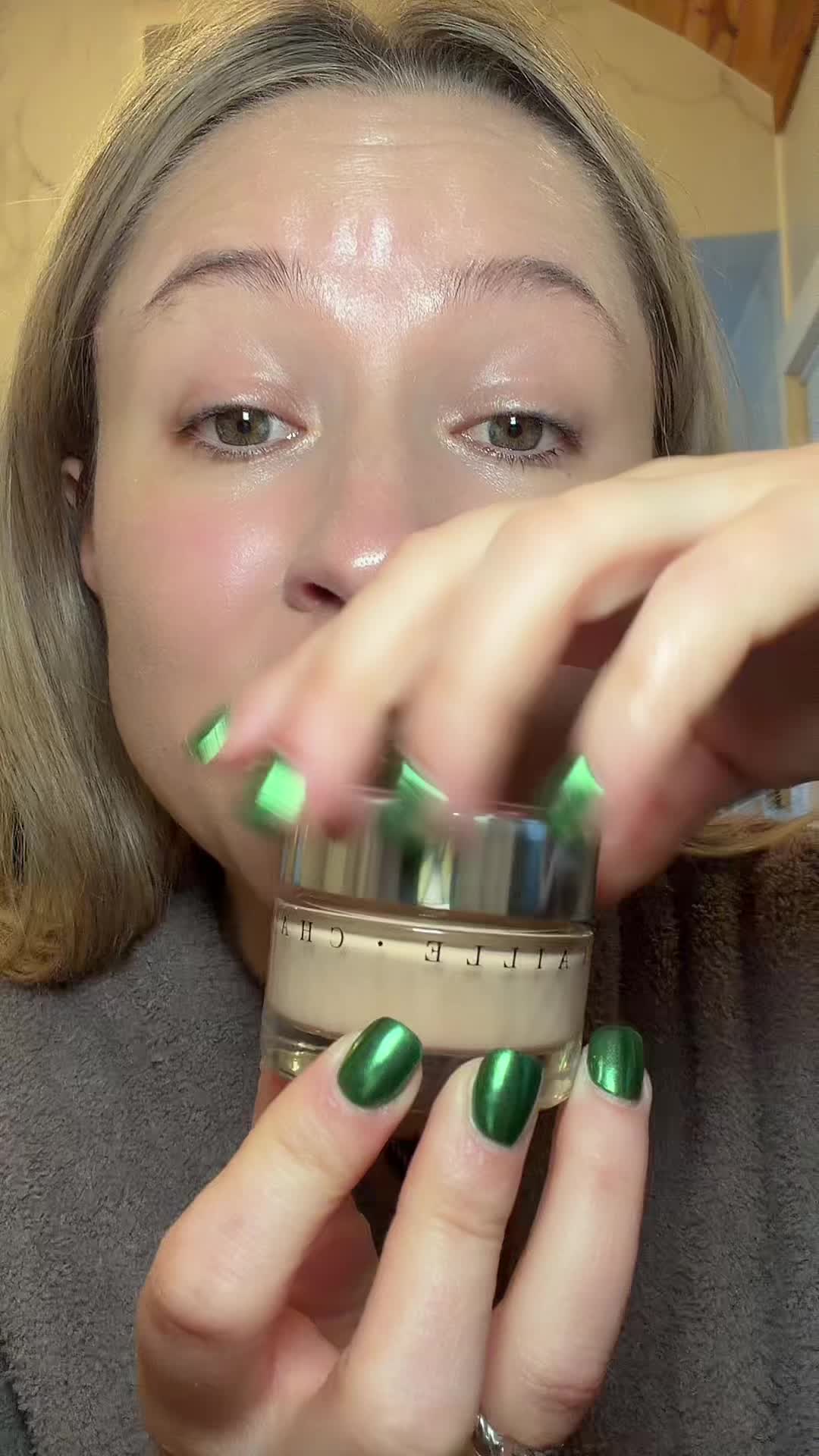 TikTok post by @aroselens for Chantecaille. Caption reads: A $100 foundation#chantecaille #qvc #qvcbeauty....