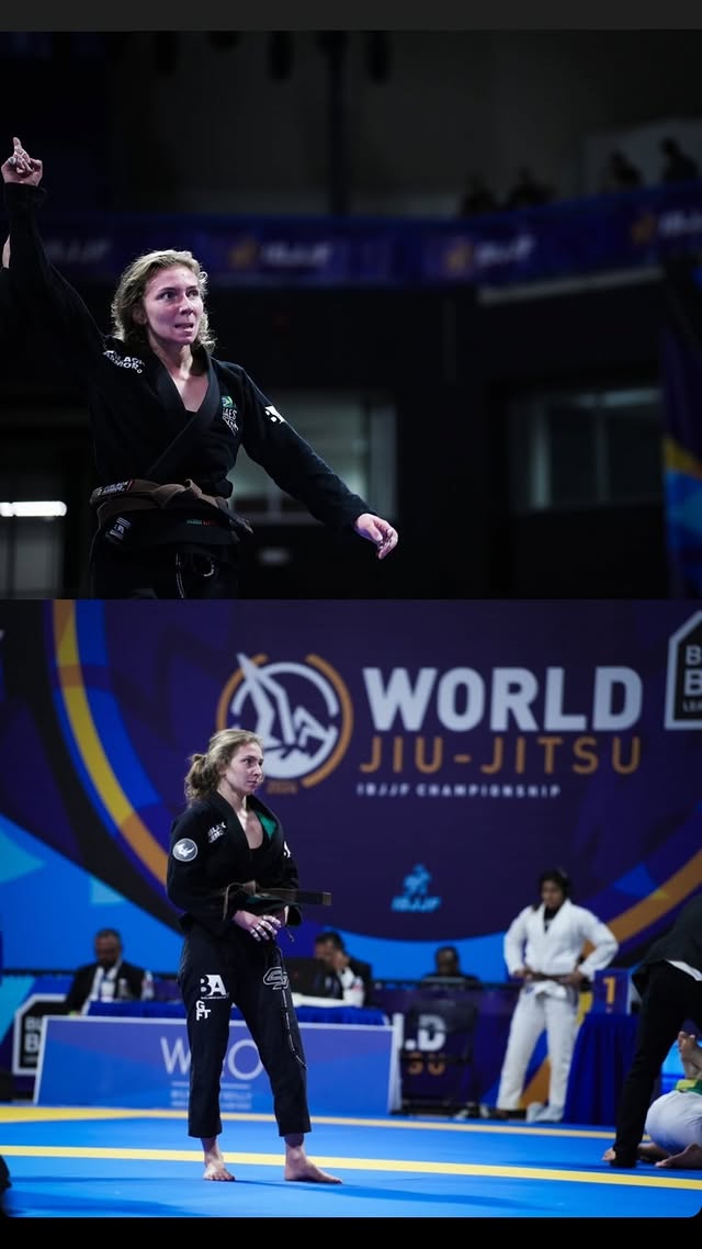 Instagram post by @carolbrunaciobjj for Black Armor Kimonos. Caption reads: [...] do it my way✨ Sponsor: @cmmm.adv |....