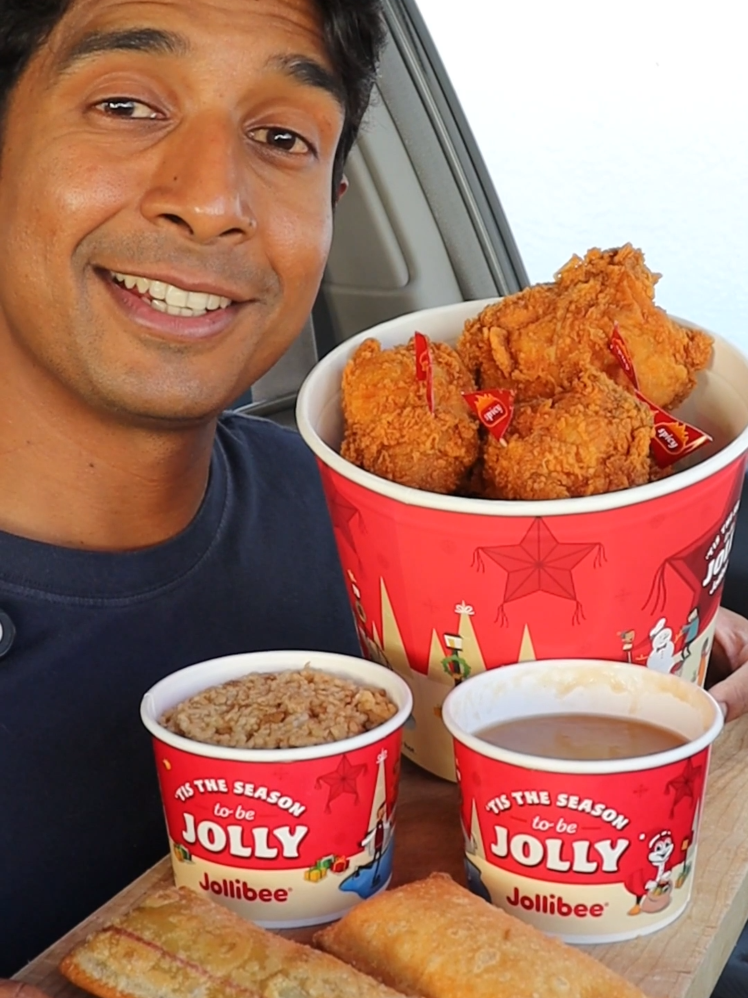 TikTok post by @brandon.r.food.re for Jollibee. Caption reads: Does anyone know how they do this? @jollibee #fyp....