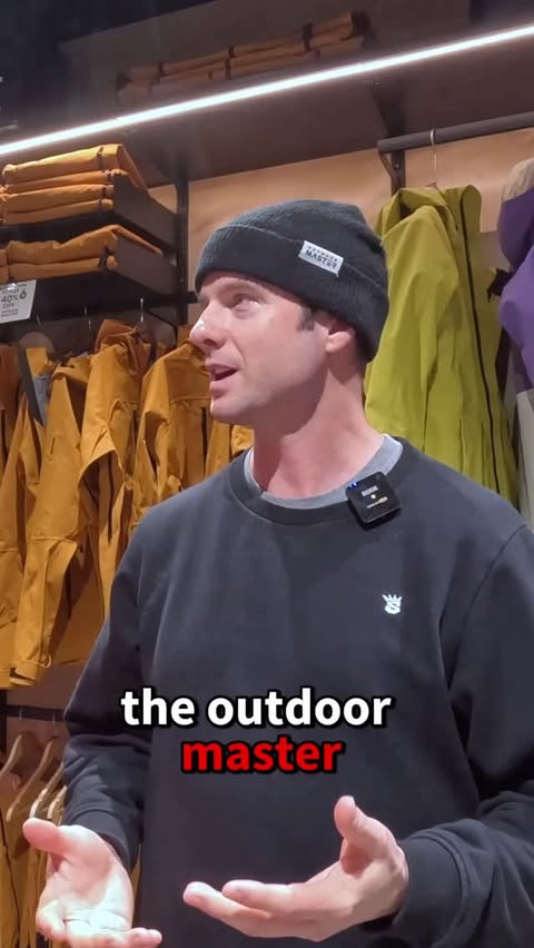 Instagram post by @snowboardprocamp for OutdoorMaster. Caption reads: [...] to layer for a day of snowboarding....