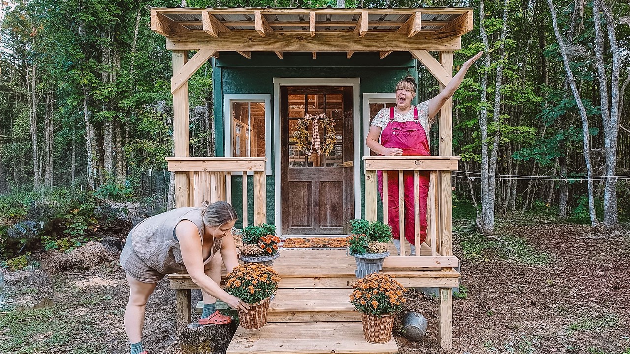 YouTube post by @HEYWANDERER for Azure Standard. Caption reads: A cozy cabin makeover with fall baking & foraged....