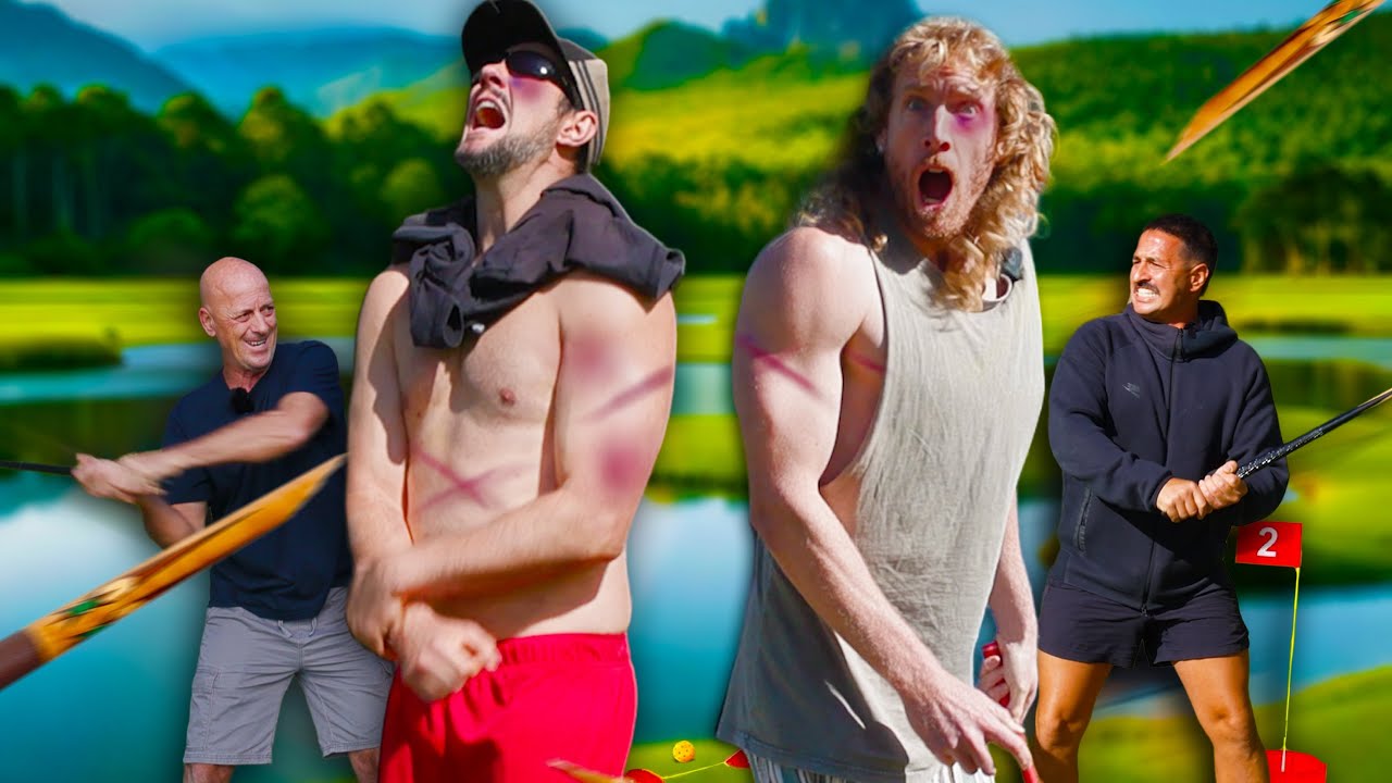 YouTube post by @MartyandMichael for Bucketgolf Game. Caption reads: Bucket Golf Ft. Paulie and Floppa (Extreme....