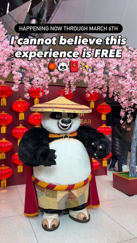 Instagram post by @kidfriendlyphilly for Comcast. Caption reads: [...] know 🐼🧧 From Feb. 2 – March 6, 2026,....