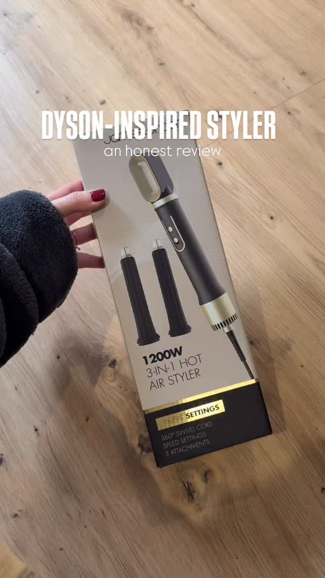 Instagram post by @beauty_glow_girl for Home Bargains. Caption reads: A full review of the affordable 3 in 1 airstyler....