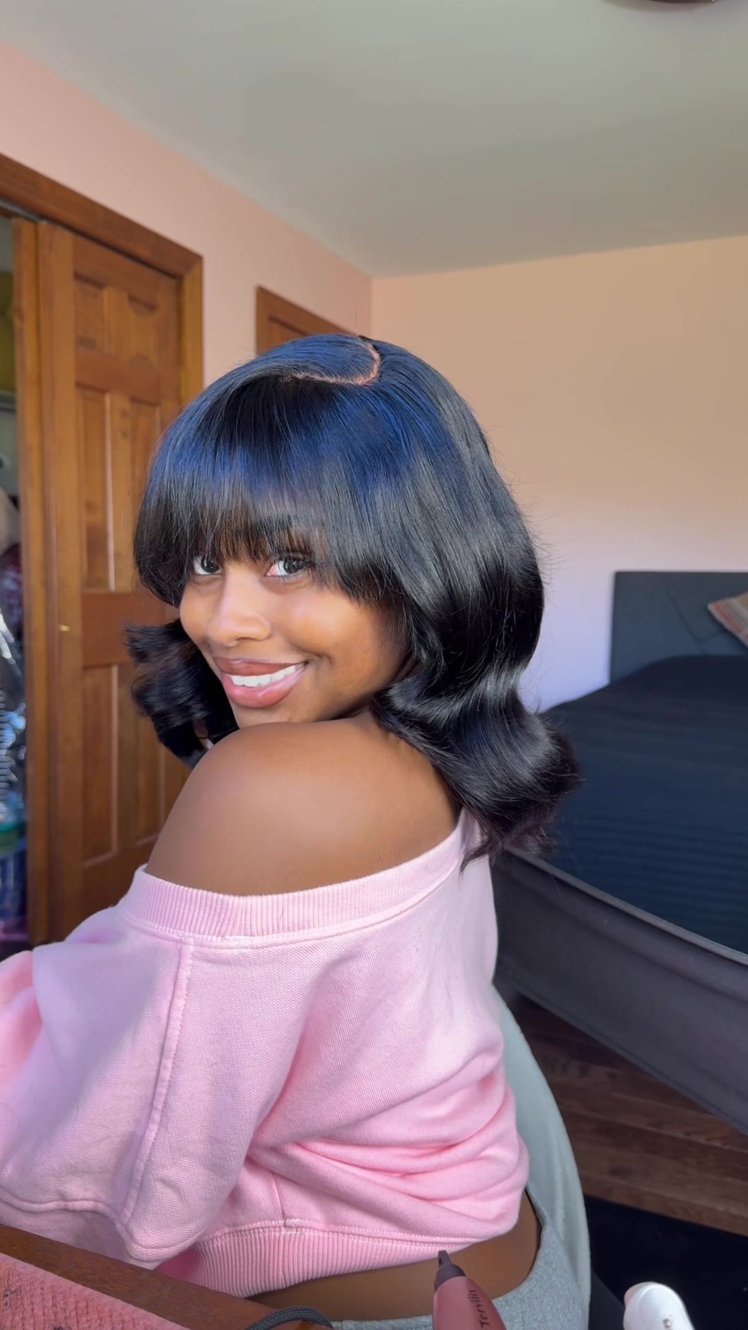 TikTok post by @melanin.monroeee1 for WestKissHair. Caption reads: Which style do you prefer? @WestKiss Hair Store....