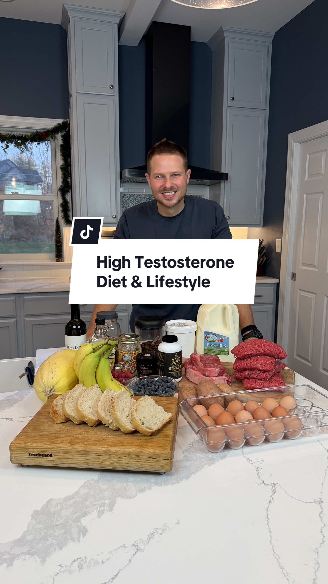 TikTok post by @craig_mccloskey for Ancestral Supplements. Caption reads: Your testosterone isn’t “genetics.” It’s inputs 💯....