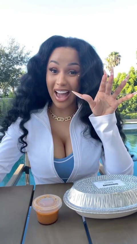 Instagram post by @iamcardib for Chipotle. Caption reads: Y’all know I don’t play about my @Chipotle. The....