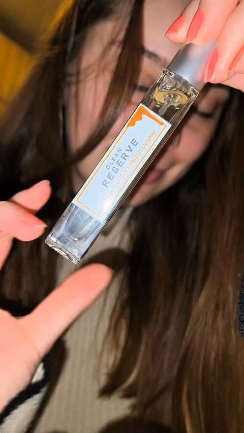 Instagram post by @makamemoir for CLEAN BEAUTY COLLECTIVE. Caption reads: CLEAN RESERVE Caramel Swirl feels warm, cozy, and....