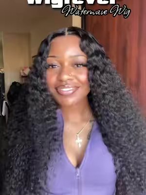 TikTok post by @rendadollx7 for Wigfever. Caption reads: I love a good waterwave wig😍😍@WigFever Hair....