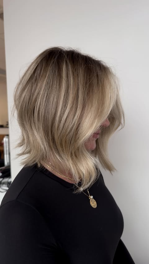 Instagram post by @hairbylisamathews for Redken. Caption reads: My foil placement for the sides for a lived-in....