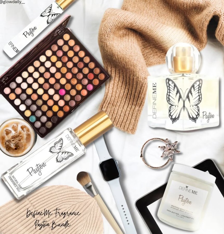 Instagram post by @glowdaily__ for DefineMe Fragrance. Caption reads: [...] town: Payton Bundle $136.00 #ad ....